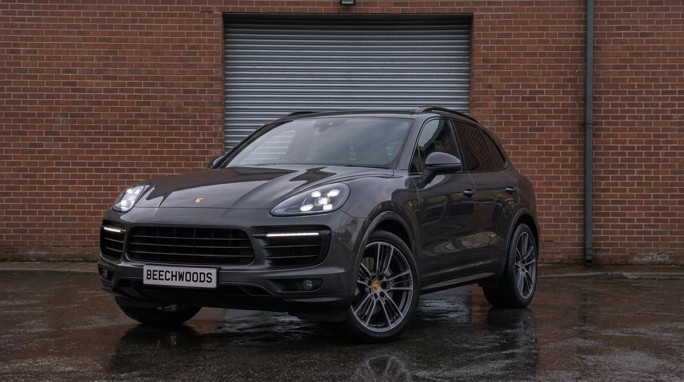 Porsche Cayenne outside Beechwoods Motors, Sheffield